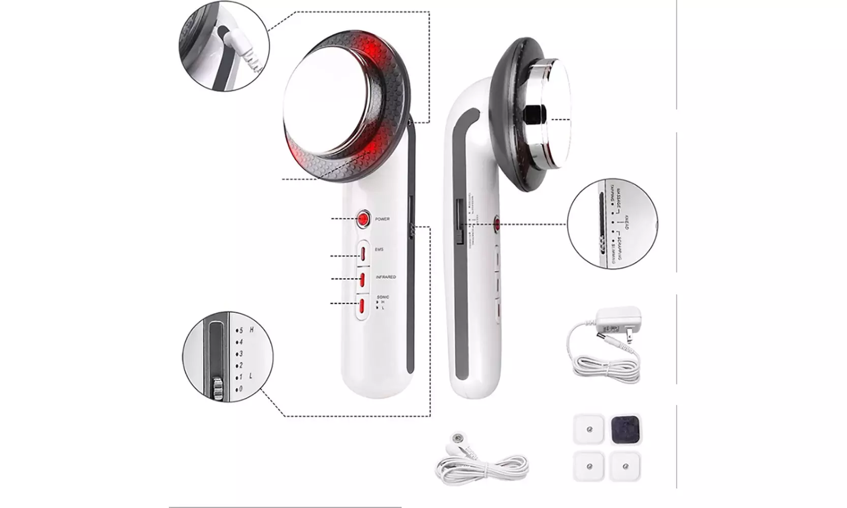 Infrared Ultrasound Ultrasonic EMS Beauty Skin Toning Pain Therapy Massager Face - Primary Image