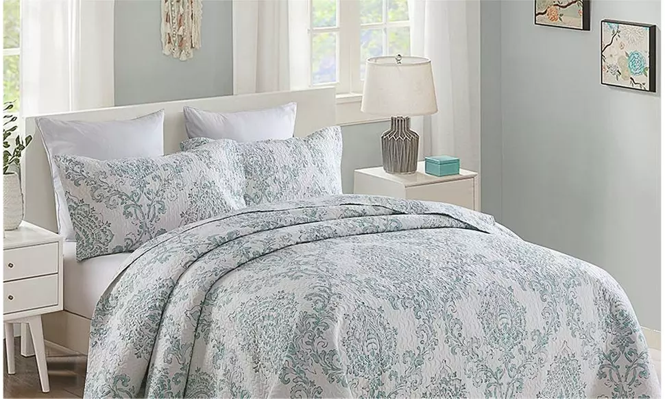 JML 3 Piece Plaid Patchwork Reversible Lightweight Quilt Set - Primary Image
