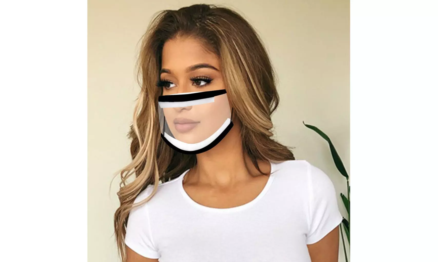 5PCS Prints Mask With Clear Window Visible Expression Face Cover - Second Medium