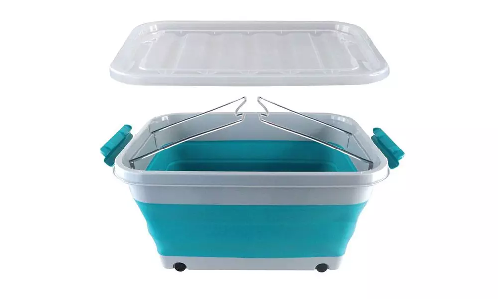 Rolling Collapsible Silicone Multi-Purpose Tub with Snap Tight Lid - Primary Image