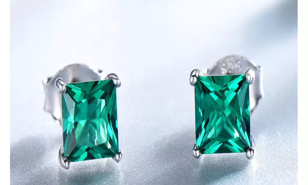 Elegant Emerald Stud Earrings (Various Cuts & Settings)