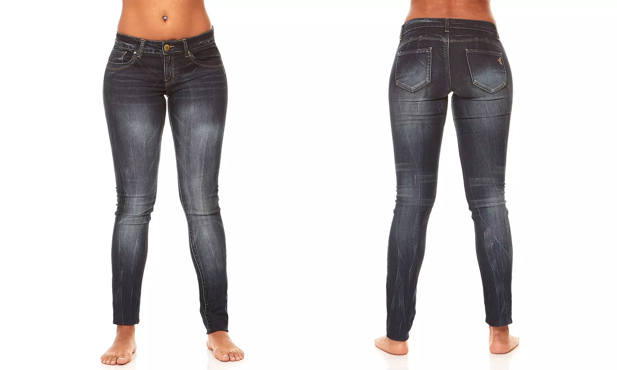 VIP Jeans for Women Juniors Plus Black Denim Acid Wash Cute skinny denim pant - Primary Image