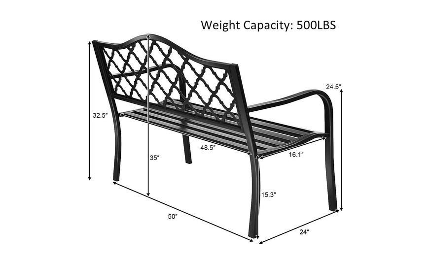 Up To 40% Off on 50 Patio Garden Bench Lovesea... | Groupon Goods