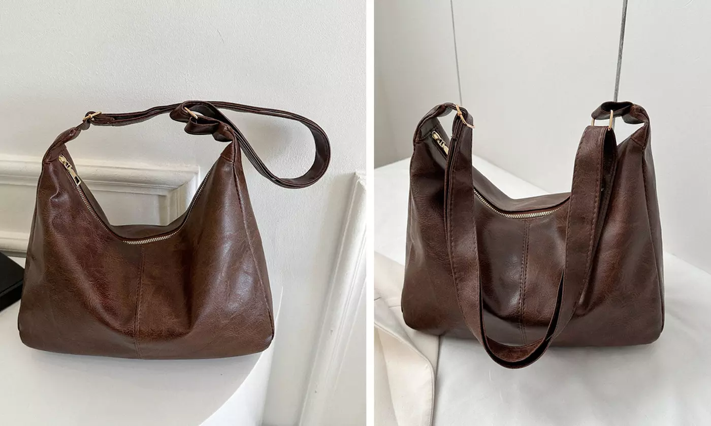 Women PU Leather Tote Slouchy Shoulder Hobo Bags