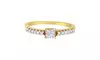 10K Yellow Gold 1/4ct TDW Princess and Round cut Quad Diamond Ring (I-J,I1-I2)