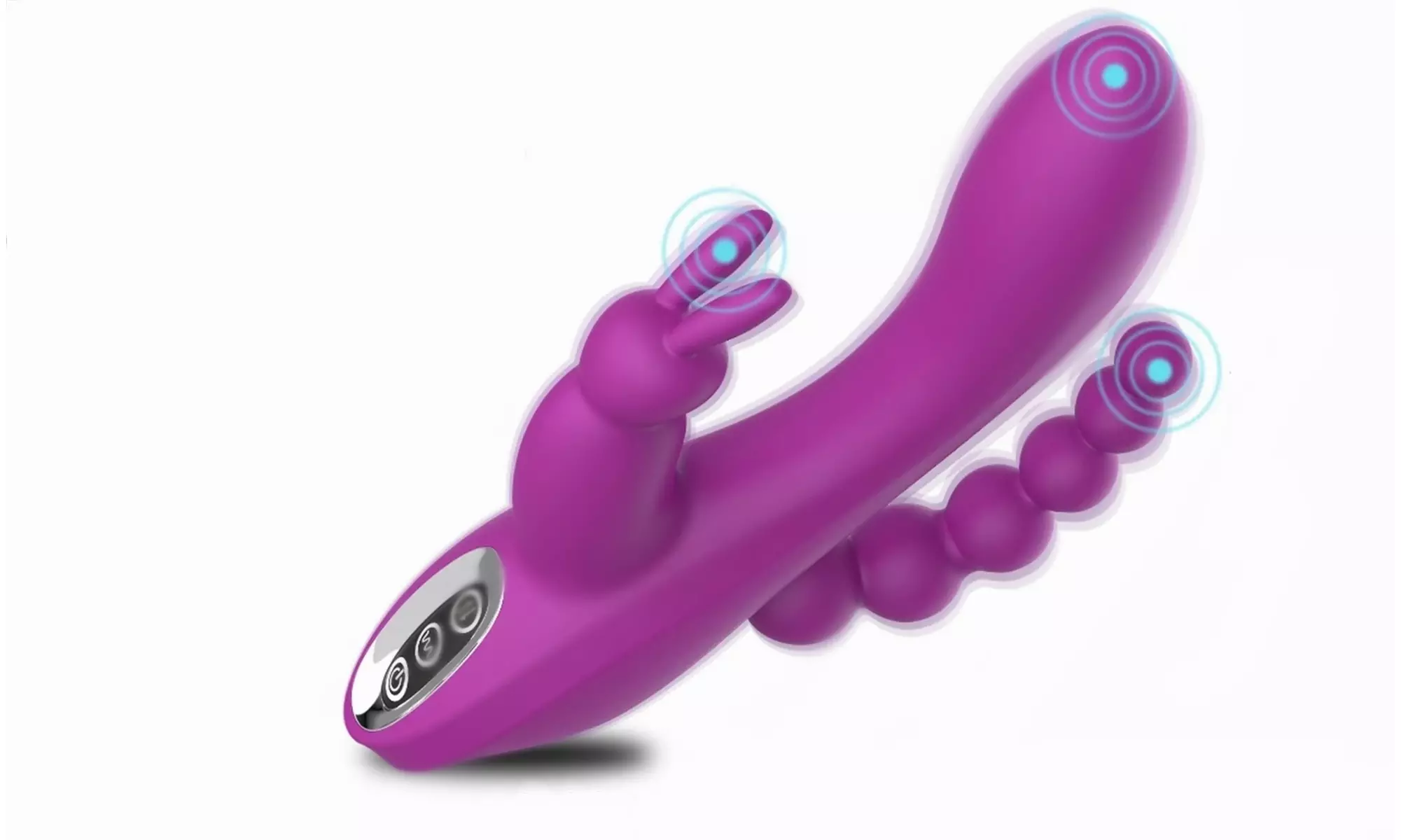 Triple Climax G-Spot Anal Clitoris Rabbit Vibrator Rechargeable Adult Sex Toys