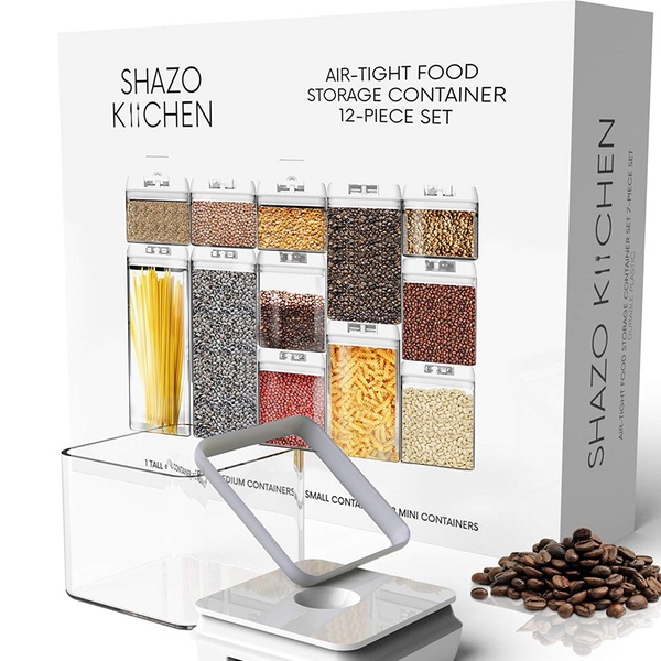 Shazo Airtight Container Set Food Storage 12 Piece 18 Labels Marker