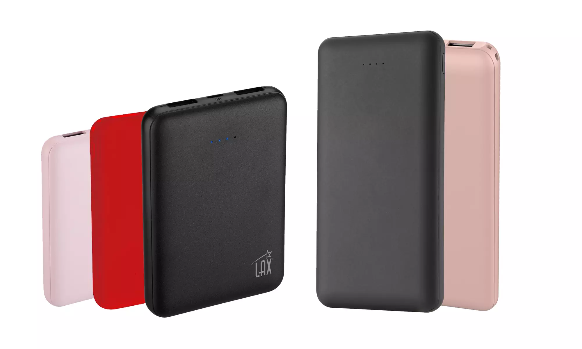 Rubberized Power Bank 6,000 or 12,000mAh LED Dual-USB
