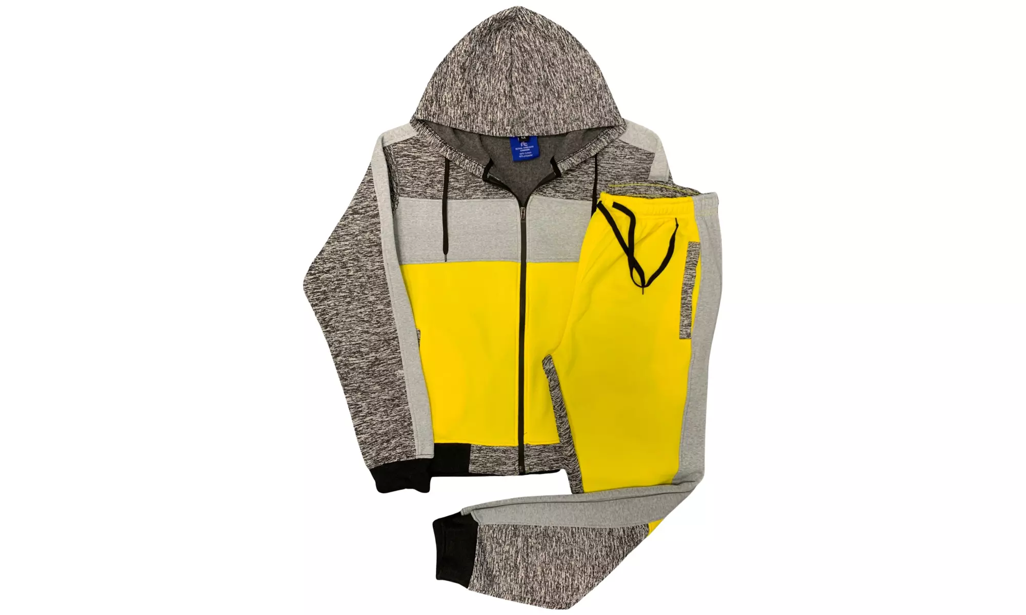 Mens' Jogger Sweatsuit 2-Piece Color Block Sweat jacket Sweatpants Fleece suit