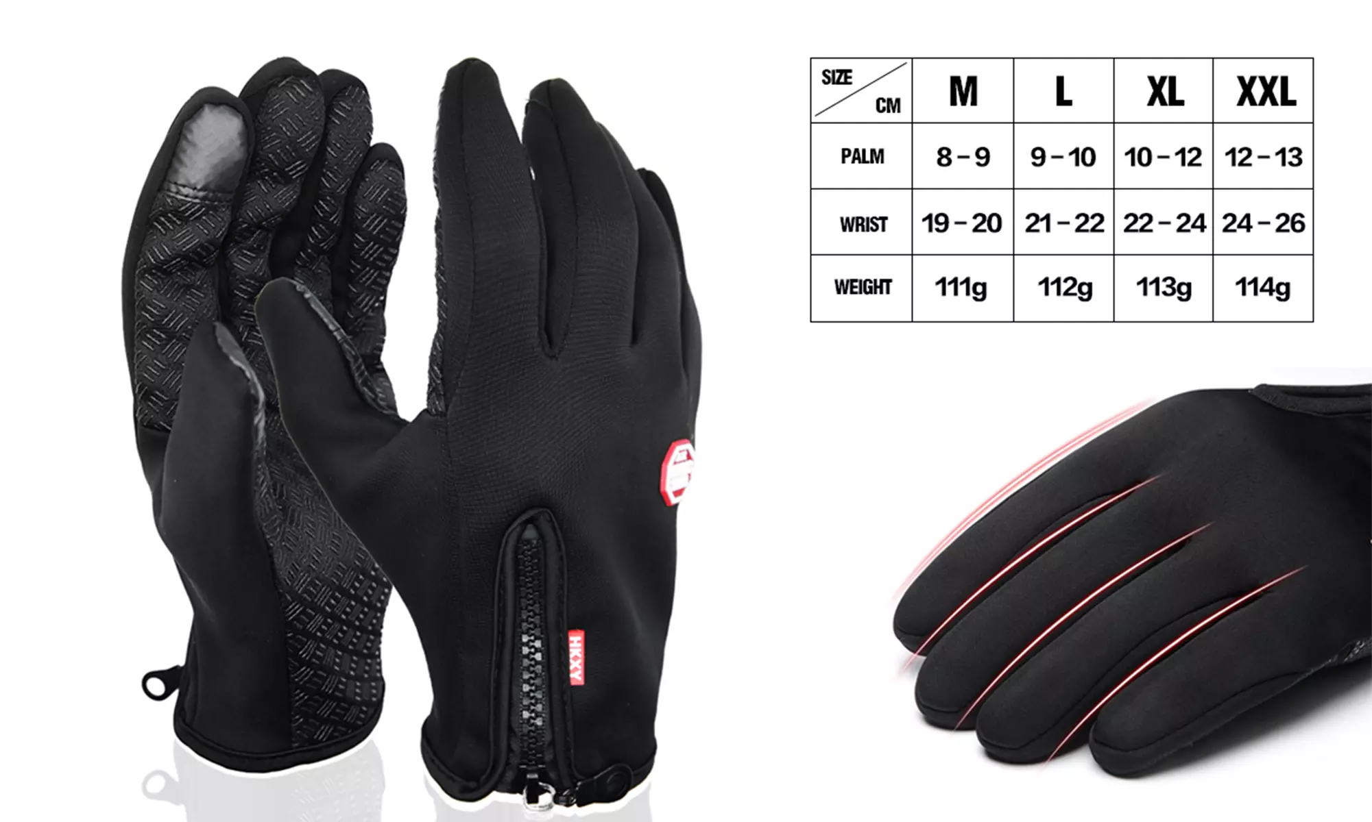 2 Pair Winter Touch Screen Warm Gloves Thermal Windproof and Waterproof Gloves