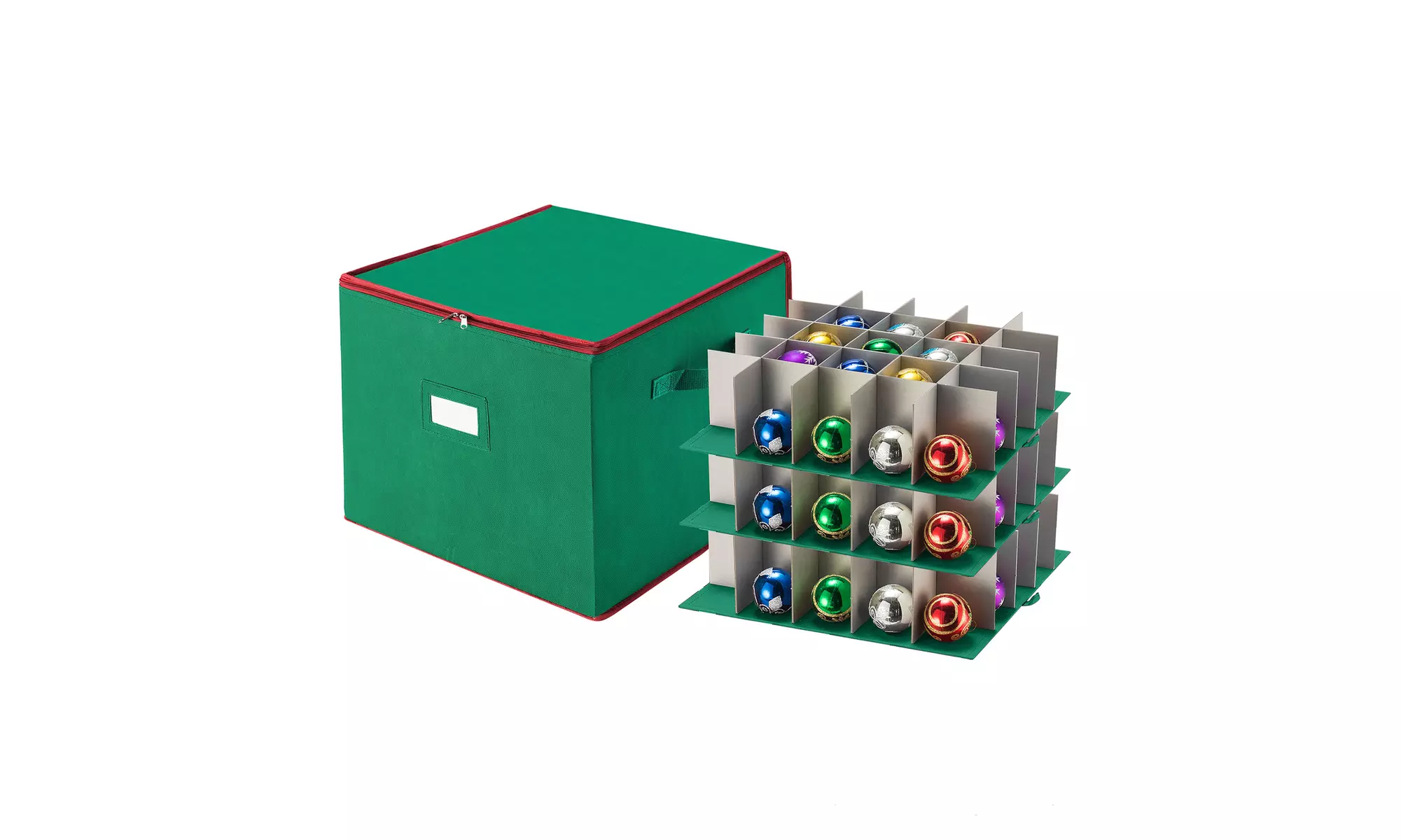 Tiny Tim Totes Christmas Ornament Storage Chest - Holds 75 Balls w/ Dividers - Second Medium