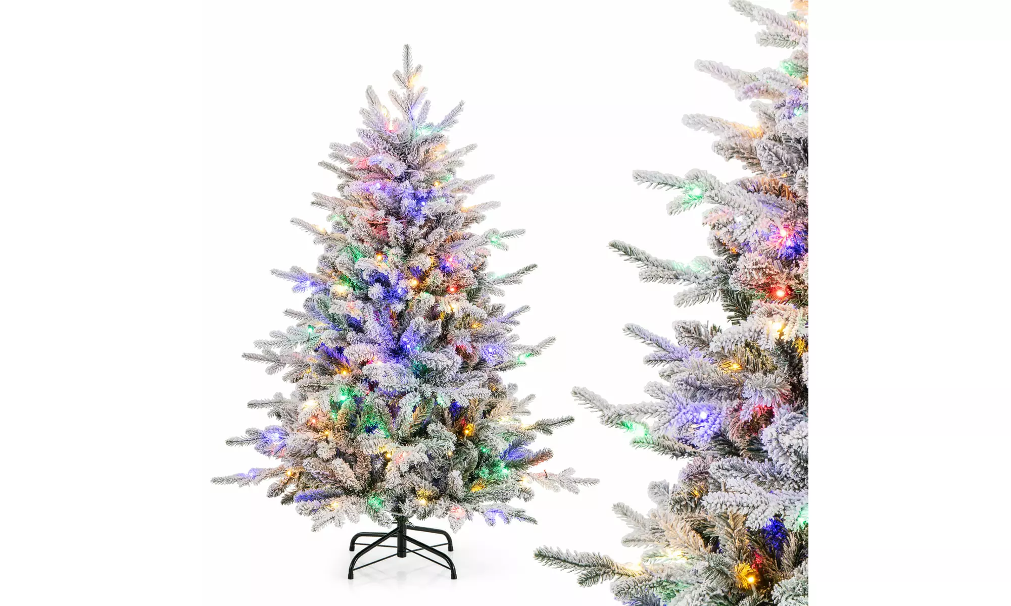 Costway 4.5/6/7 FT Christmas Tree with 8 Lighting Modes Multi-Color LED Lights
