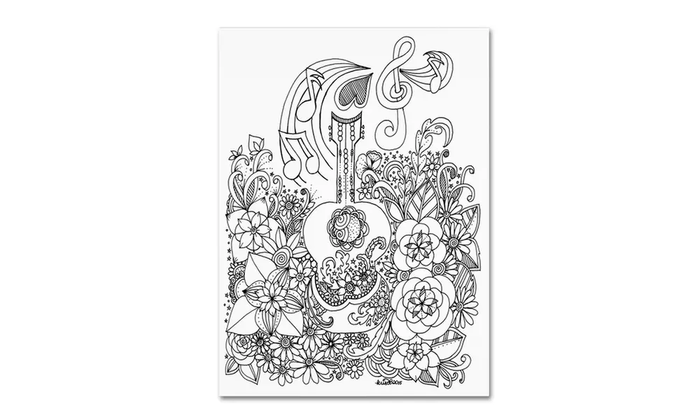 KCDoodleArt 'Guitar Doodle' Canvas Art - Second Medium