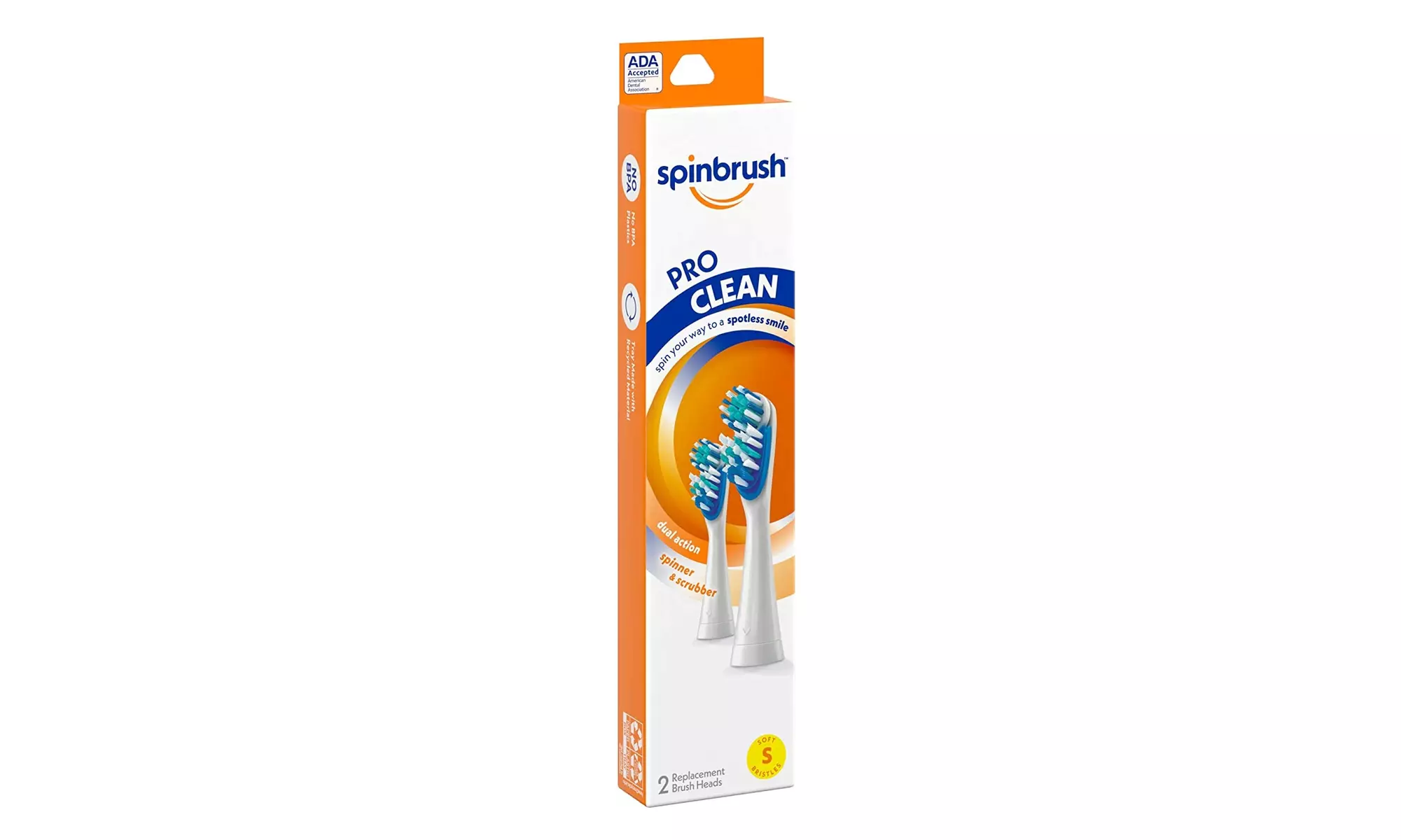Spinbrush PRO CLEAN Refill, Soft Bristles, Includes 2 Replacement - Primary Image