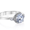Image 4: 14k Yellow or White Gold Halo Engagement Ring