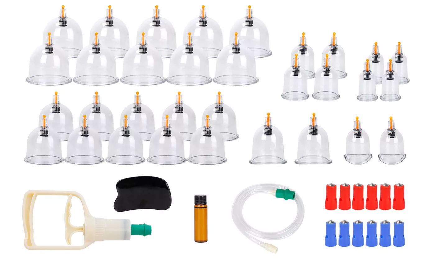 iNova 32-Cup Biomagnetic Cupping Therapy Set for Massage and Body Vacuum Suction