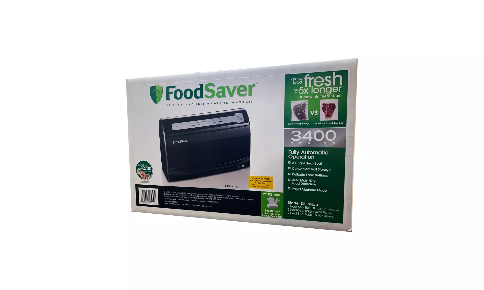 FoodSaver V3425 Vacuum Sealer, Certified Refurbished - Second Medium