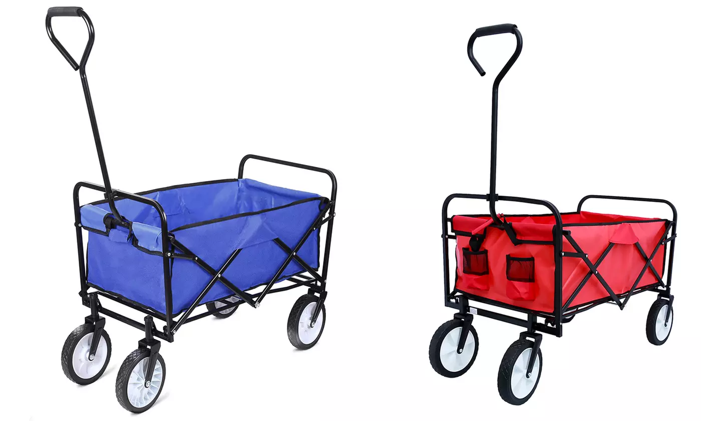 Folding Wagon Cart, Wheel Wagon All Terrain Collapsible Utility Wagon - Primary Image