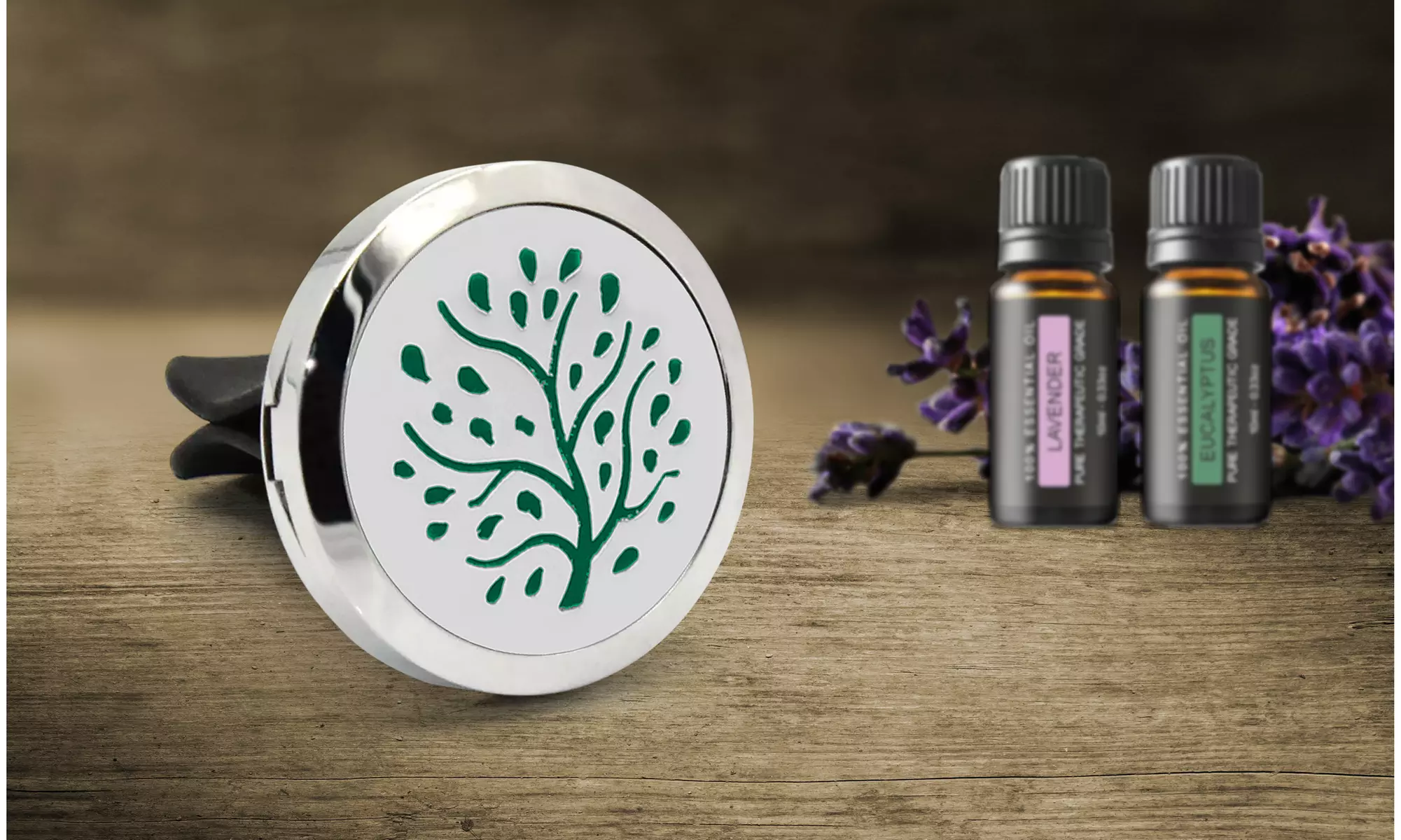 Aromatherapy Designer Essential Oil Car Vent Diffuser with 2 Optional Oils