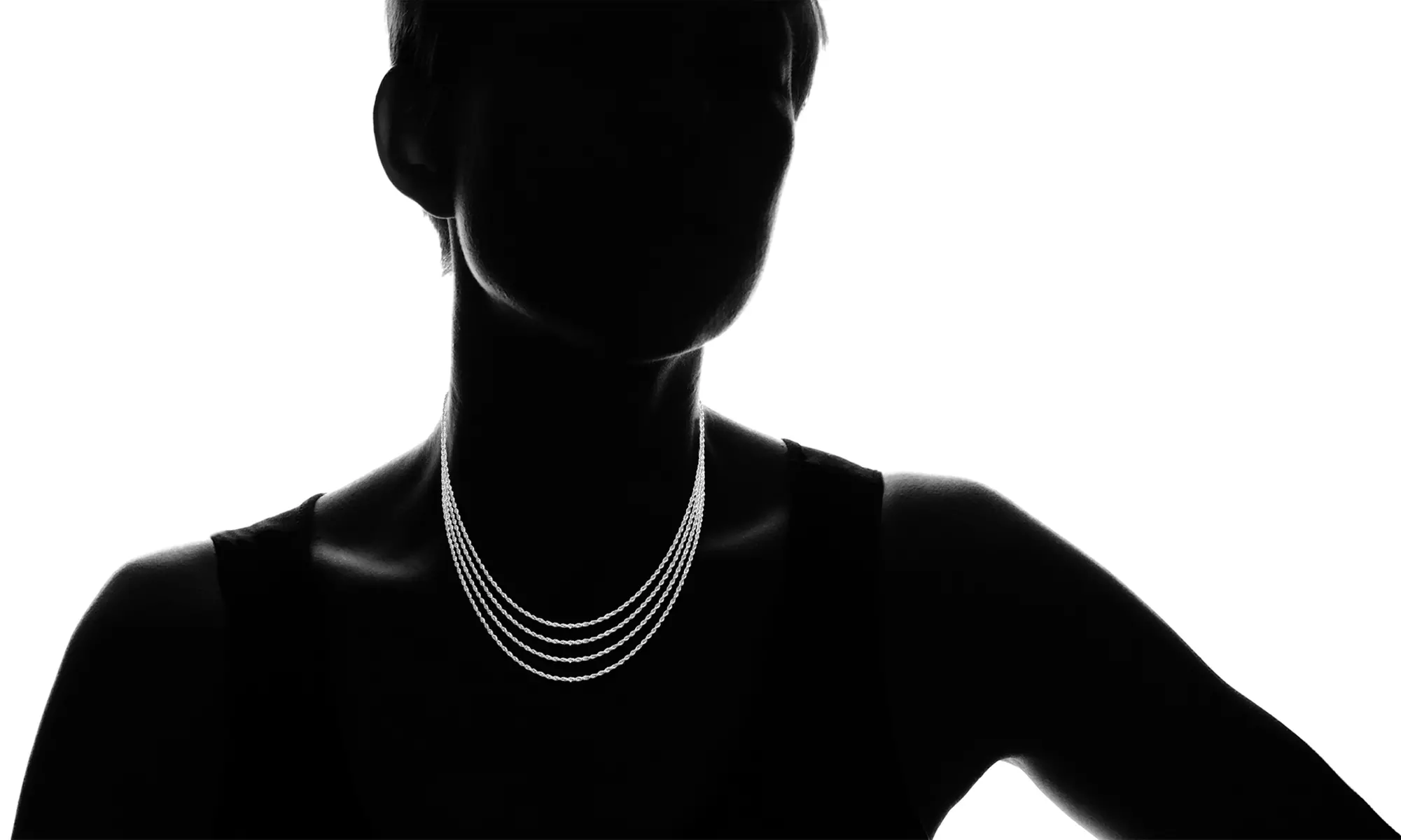 Paolo Fortelini Sterling silver set of 4 rope chain necklace in 18",20",24",30"