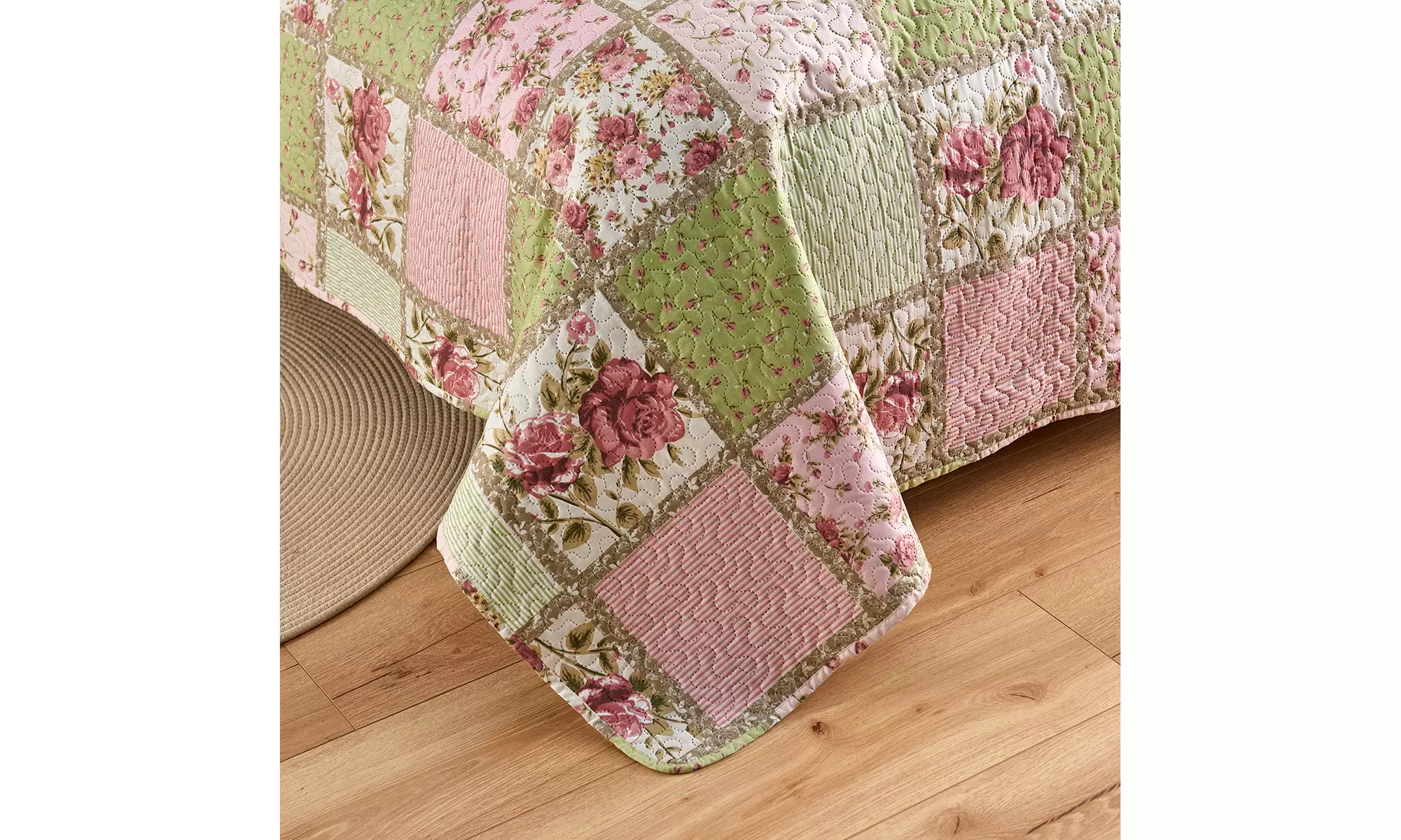 JML 3-Piece Quilt Set,Lightweight Printed Pattern Reversible Quilt With 2 Shams