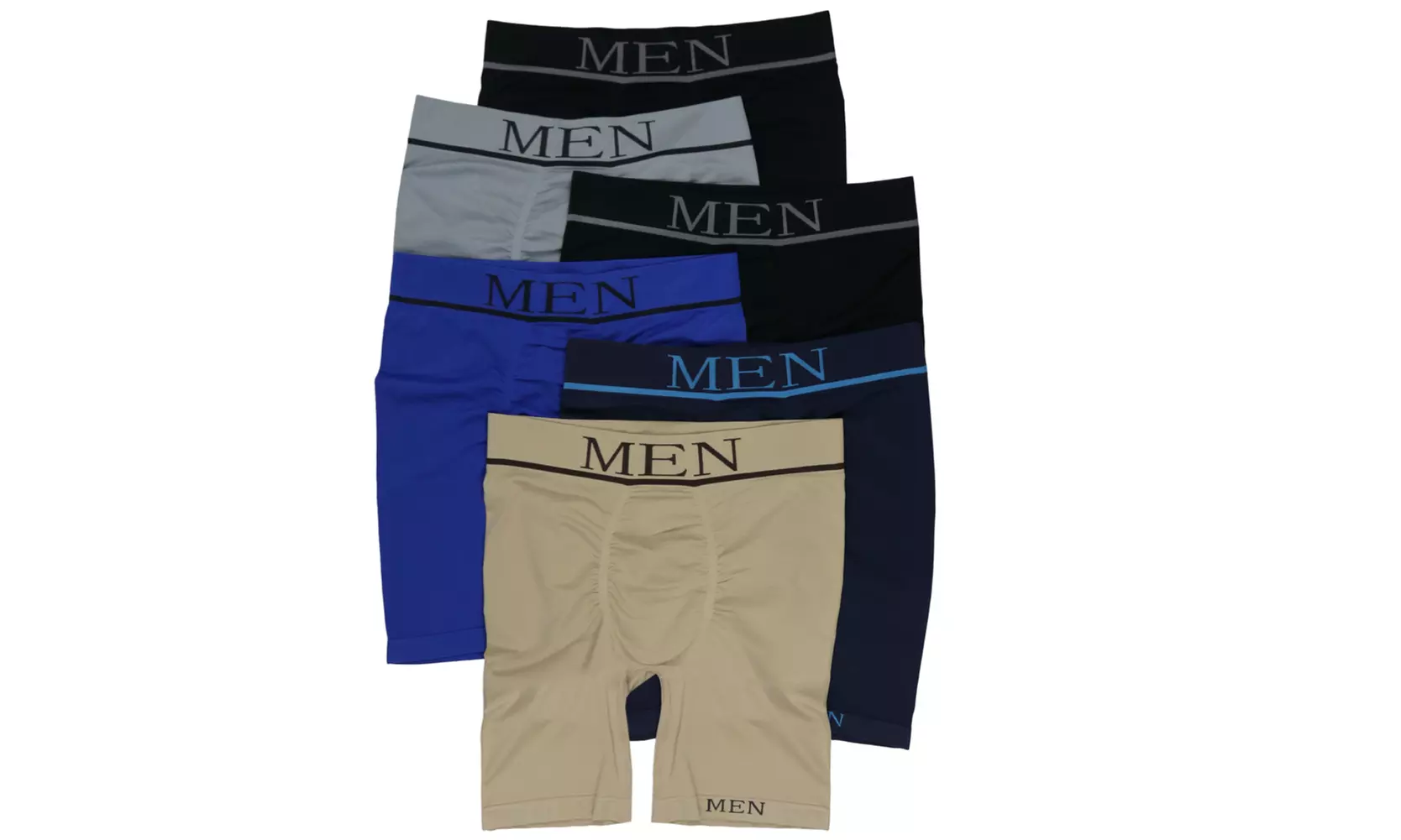 (6 Pack) Men's Microfiber Boxer Briefs Trunks Longer Shorts - Image 3