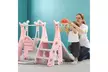 Toddler Climber And Swing Set, 3 in 1 Climber Sliding Playset w/Basketball Hoop - Second Medium