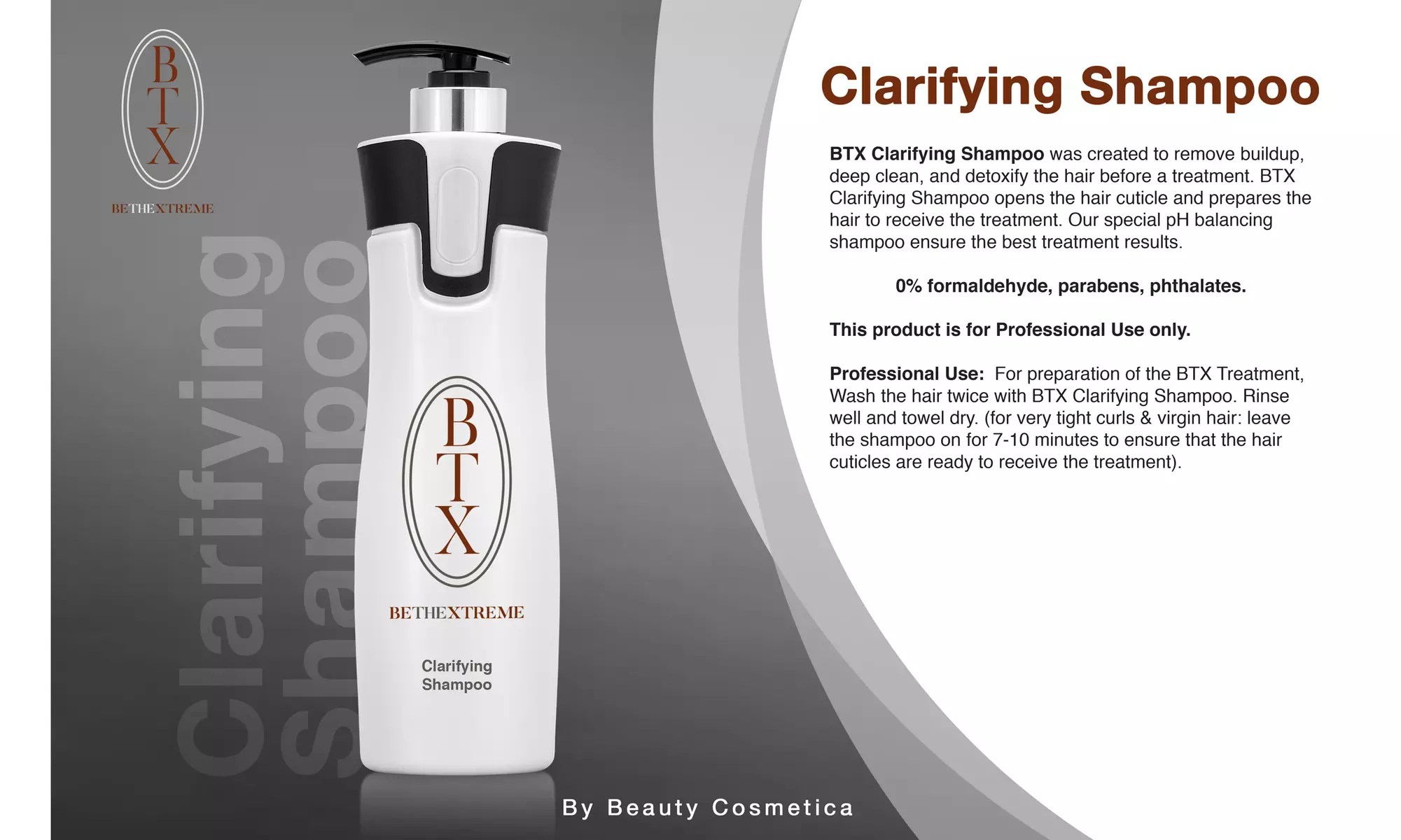 BTX Be The Xtreme Clarifying Shampoo Deep Cleansing Anti-Residue moisturizing - Primary Image