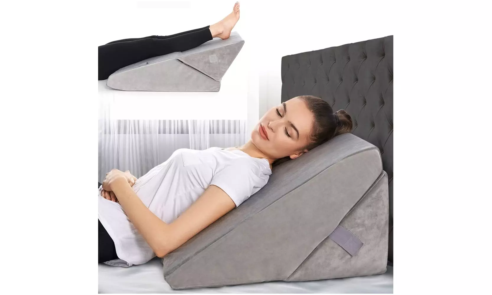 Folding Memory Foam Incline Bed Wedge Pillow - Primary Image