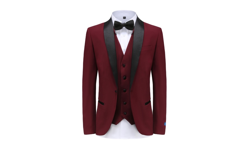 New Cranberry Red Slim Fit 3 Piece West End Tuxedo – Formalwear Outlet