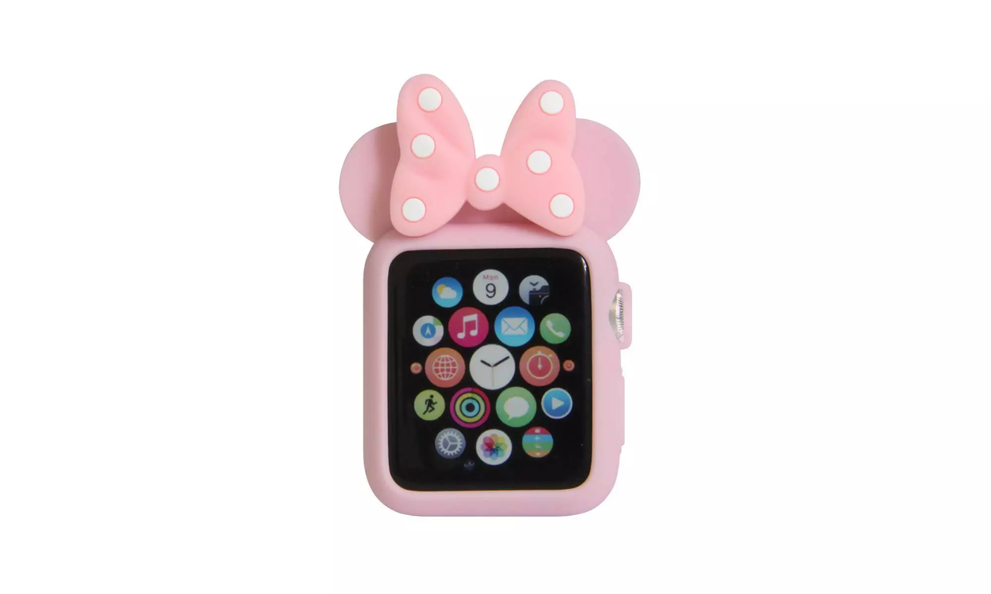 Mouse Ears W/ Bow 3d Bumper Cartoon Gel Cover Character Case for Apple iWatch