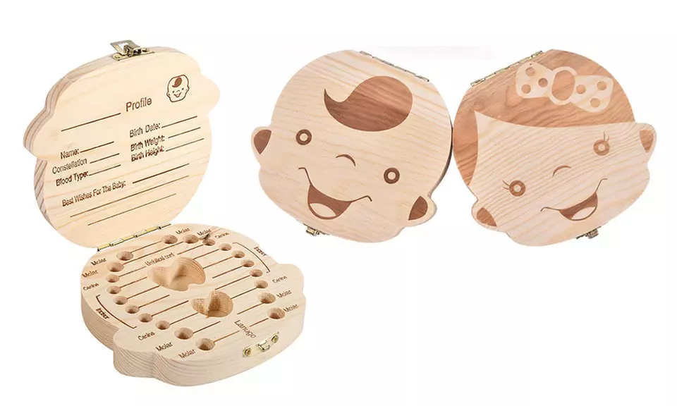 Baby Boy & Girl Keepsake Tooth Box - Primary Image