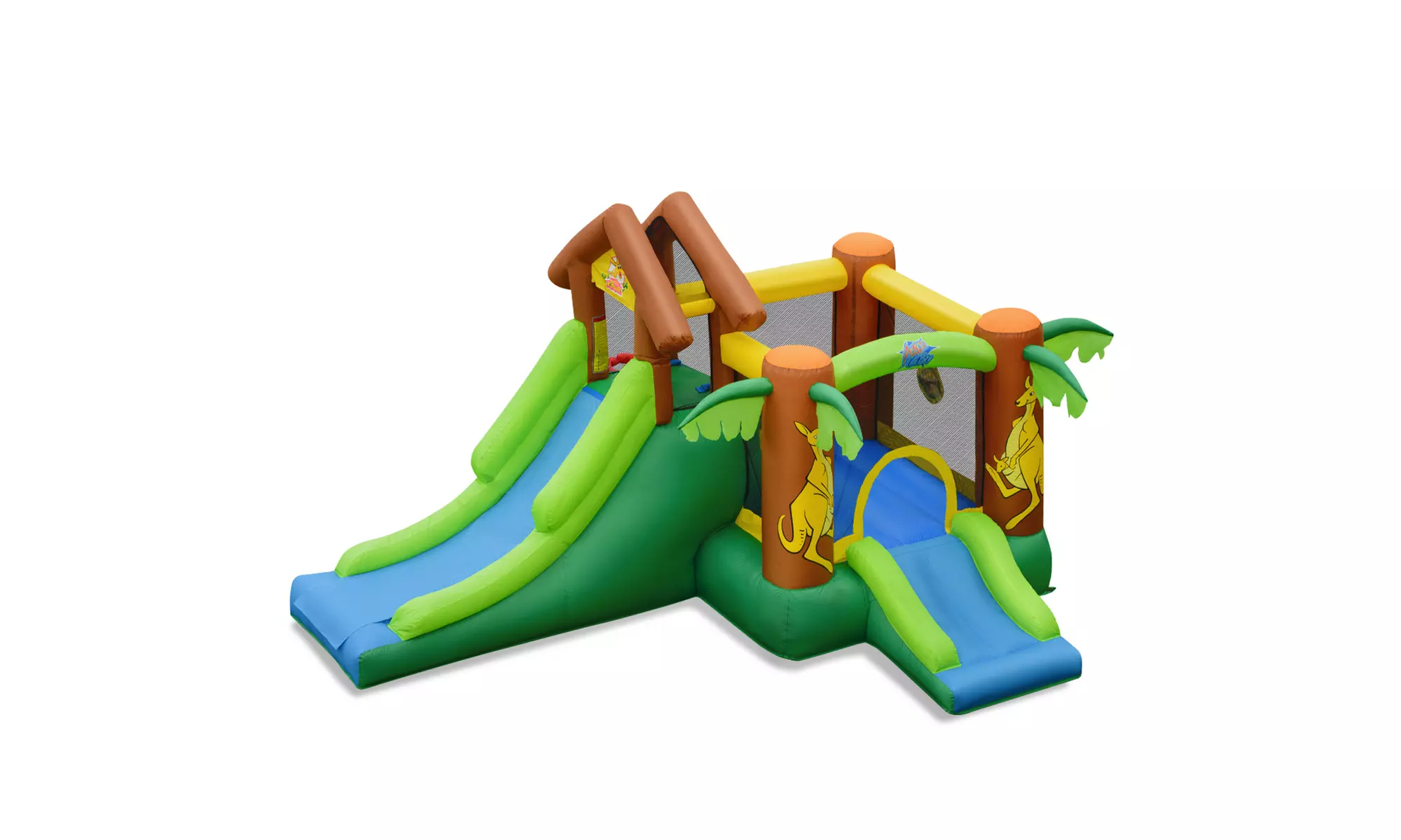 Inflatable Jungle Bounce House Kids Dual Slide Jumping Castle Bouncer w/ Bag - Primary Image