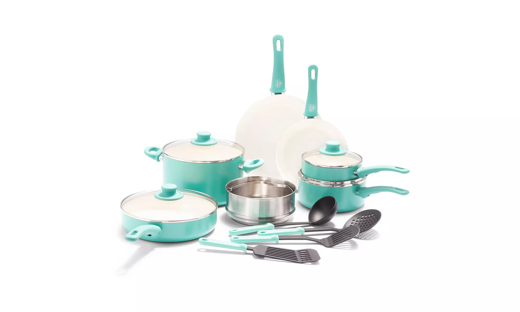 GreenLife Soft Grip Healthy Ceramic Nonstick, 15 Piece Cookware Set - Primary Image