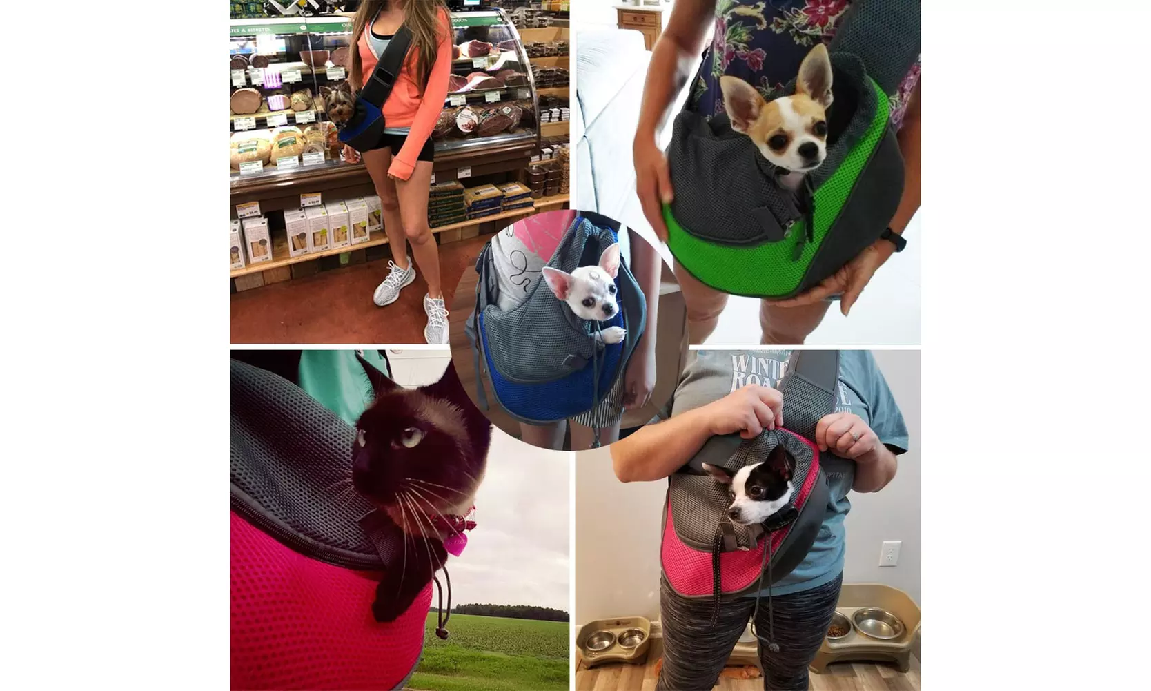 Small Dog Cat Sling Pet Carrier Bag for Travel - Second Medium