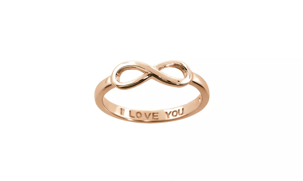 Engraved I Love You Infinity Promise Rings in Solid Sterling Silver 