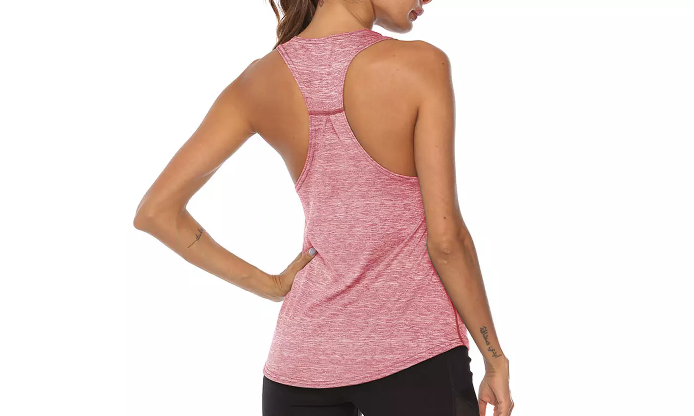 Women Open Back Loose fit Workout Racerback Tank Tops Sport Vest