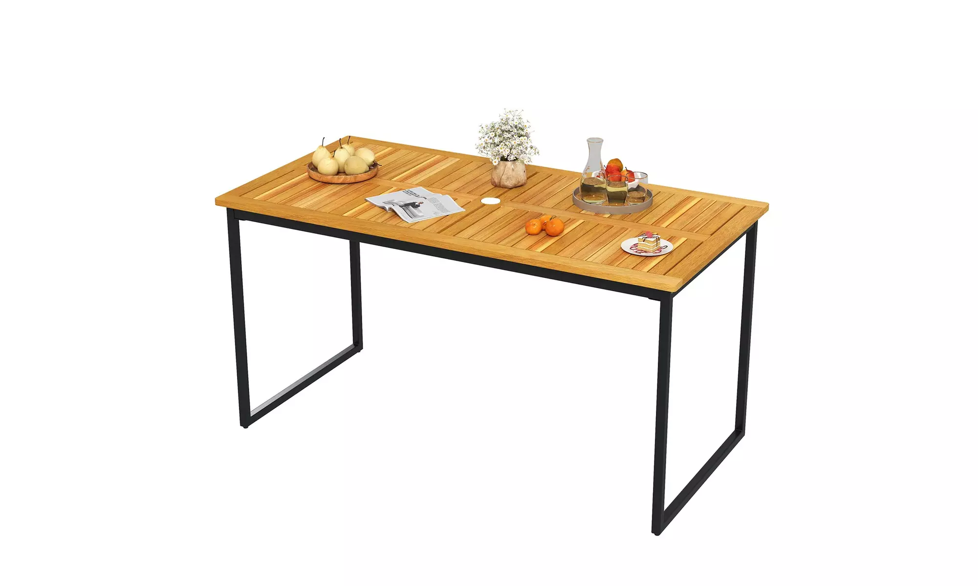 Costway 55" Acacia Wood Rectangular Dining Table