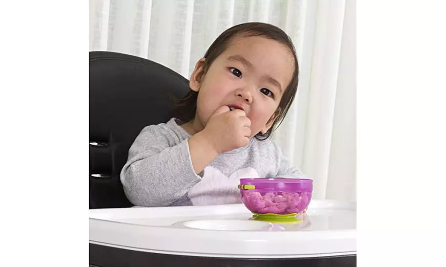 Baby Suction Bowls- Set of 3 FDA Approved Baby Bowls w/ Snap Tight Lid - Second Medium