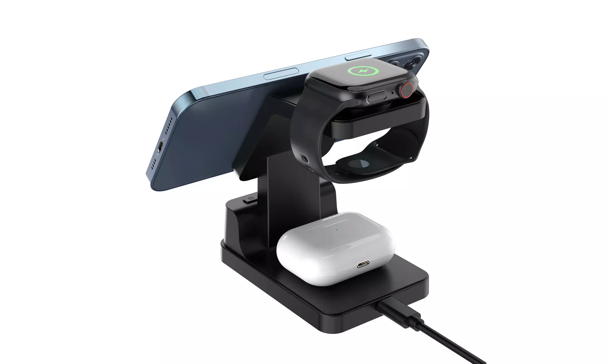 Zummy 4 in 1 Wireless 15W Magsafe Charger Stand W/ Digital Alarm Clock