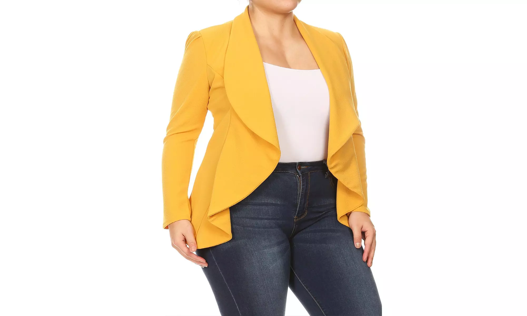 MOA Collection Womens Open Front Blazer with Plus Size
