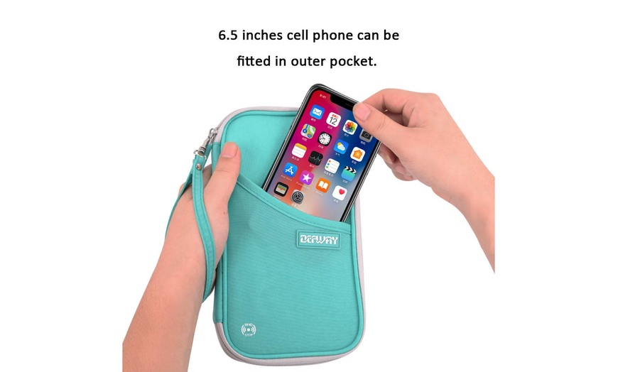 Image 33: Travel Wallet RFID Blocking Document Organizer Bag