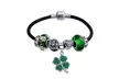 Clover Claddagh Charm Bracelet Leather Sterling Silver - Second Medium
