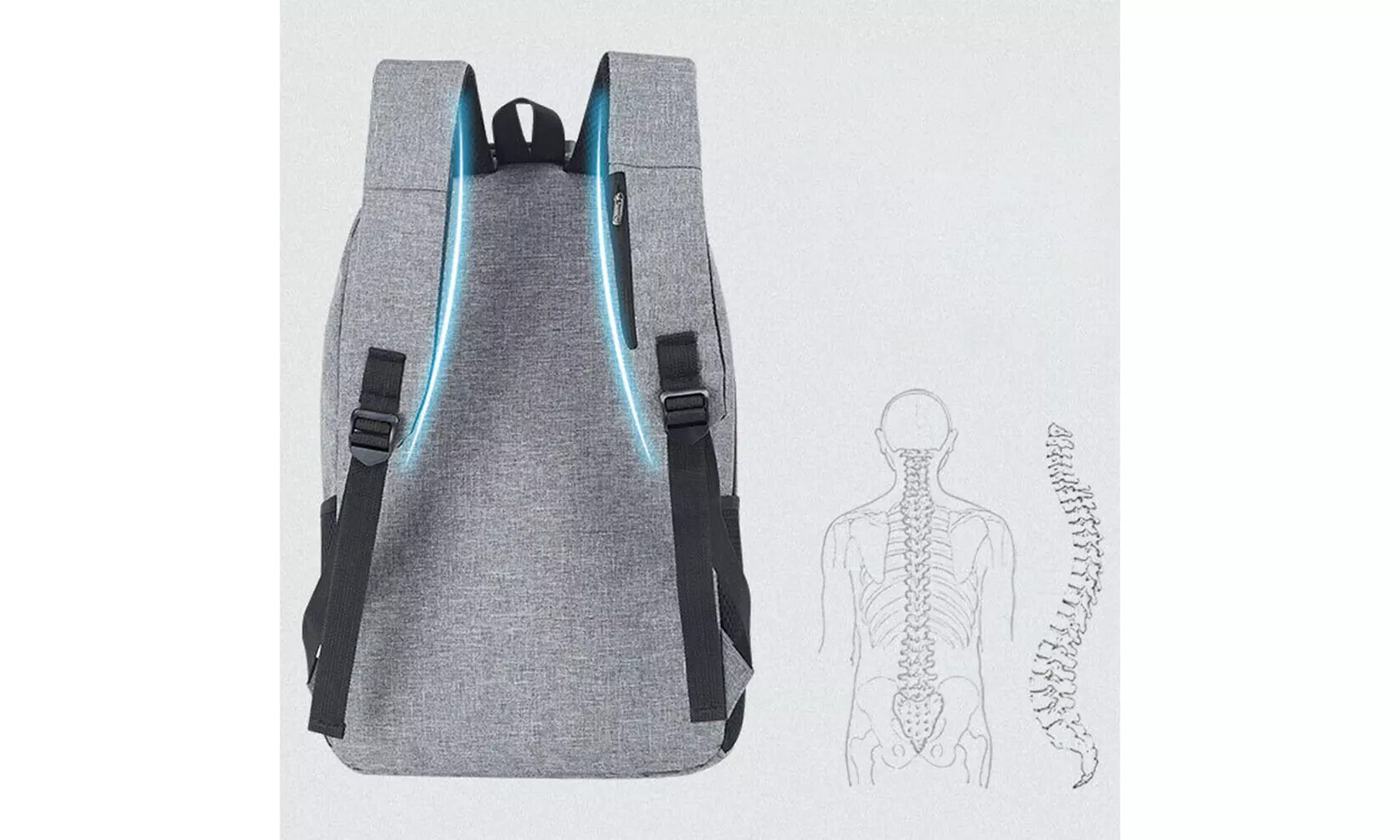 US Waterproof Anti Theft College Backpack Laptop Backpack With USB Charging Port