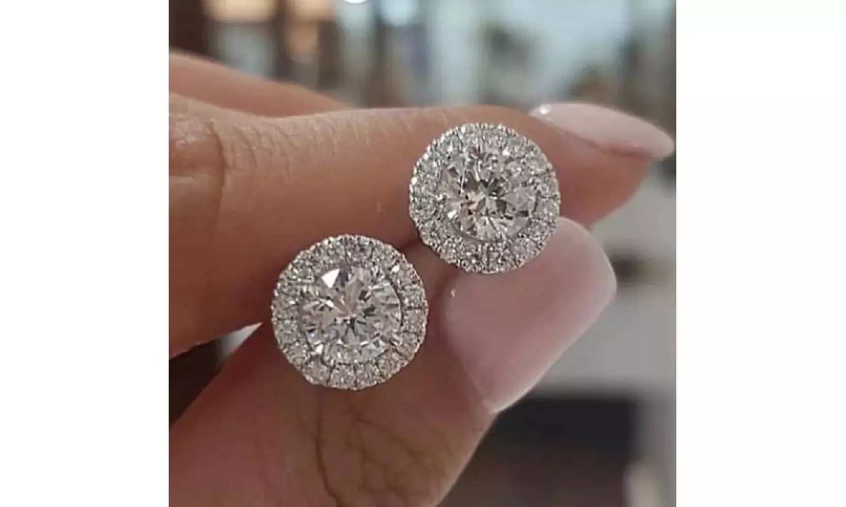Silver Round Stud Earrings - Primary Image
