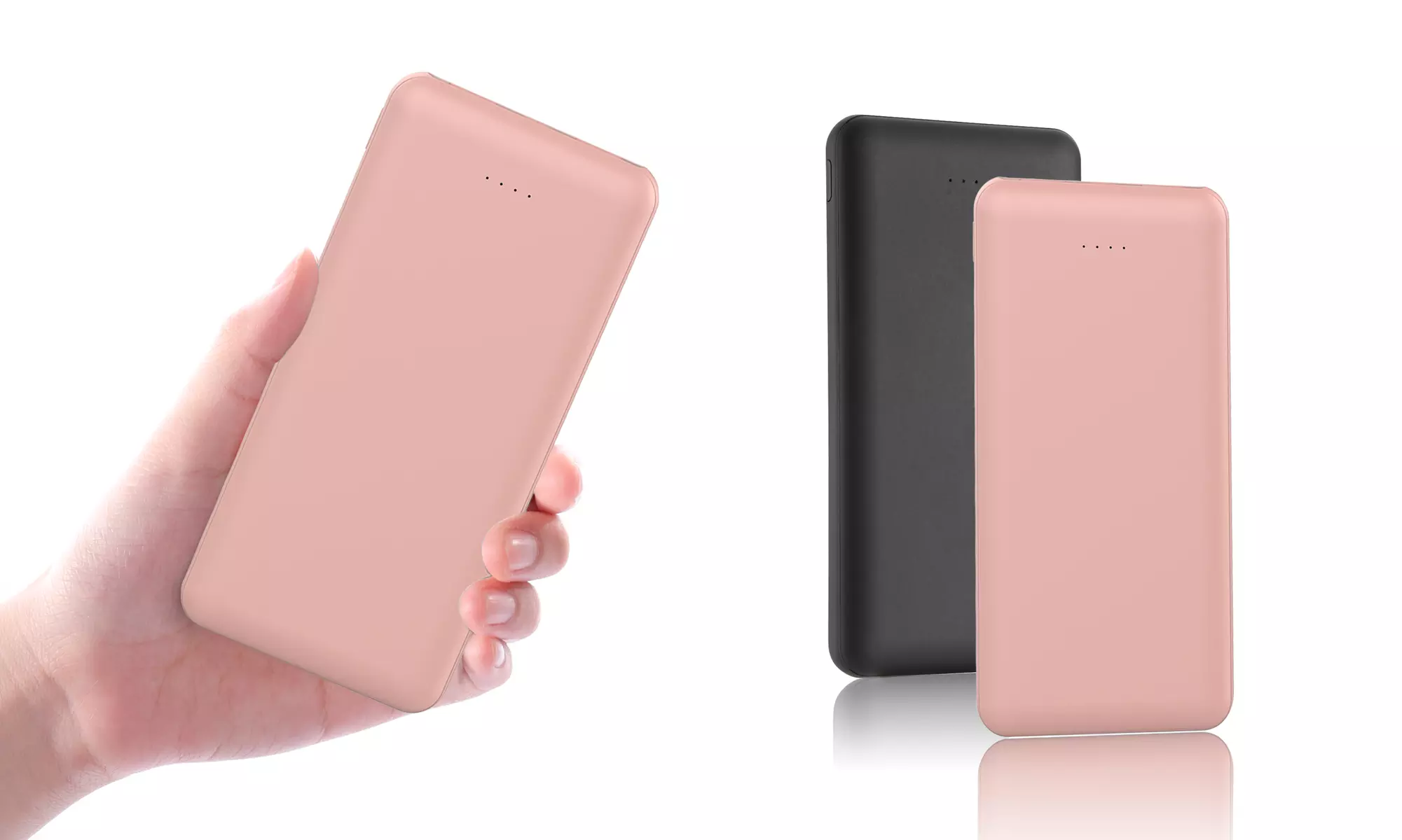 Rubberized Power Bank 6,000 or 12,000mAh LED Dual-USB