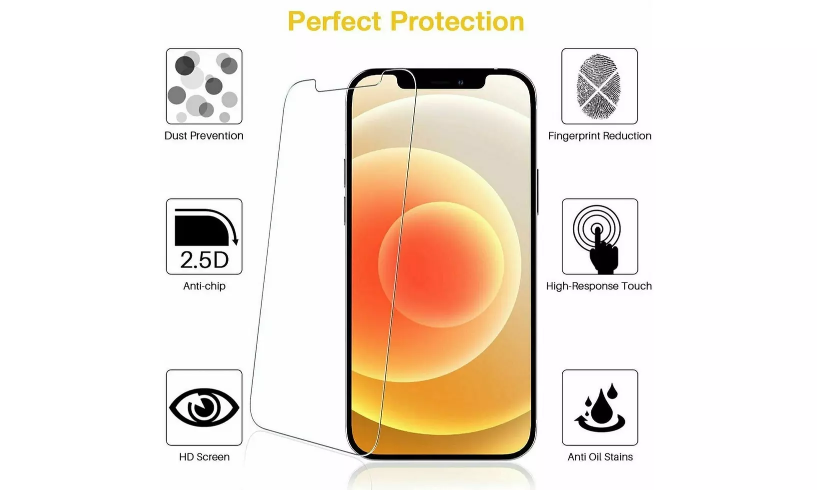 Tempered Glass Screen Protector for iPhone 13 12 11 Pro 