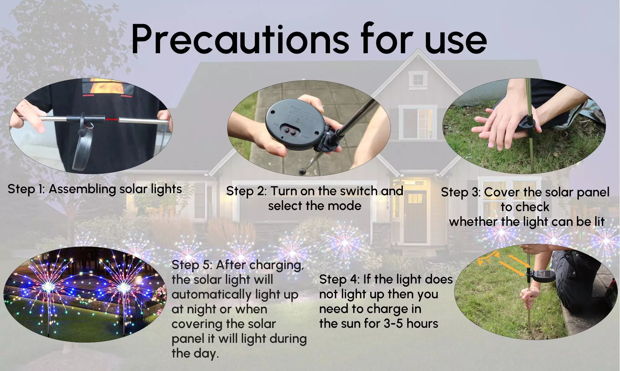Two-Packs of SolarEra LED Solar Firework Outdoor Garden Lights