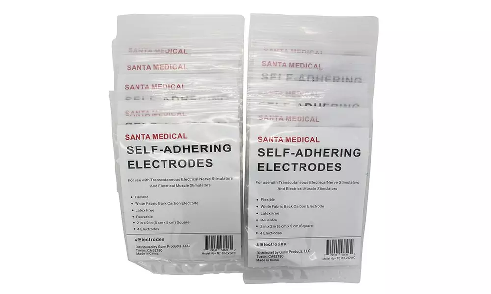 Santamedical TENS Electrodes Re-usable 2"x2" Pad White 40 Pack (10 bags of 4) - Second Medium