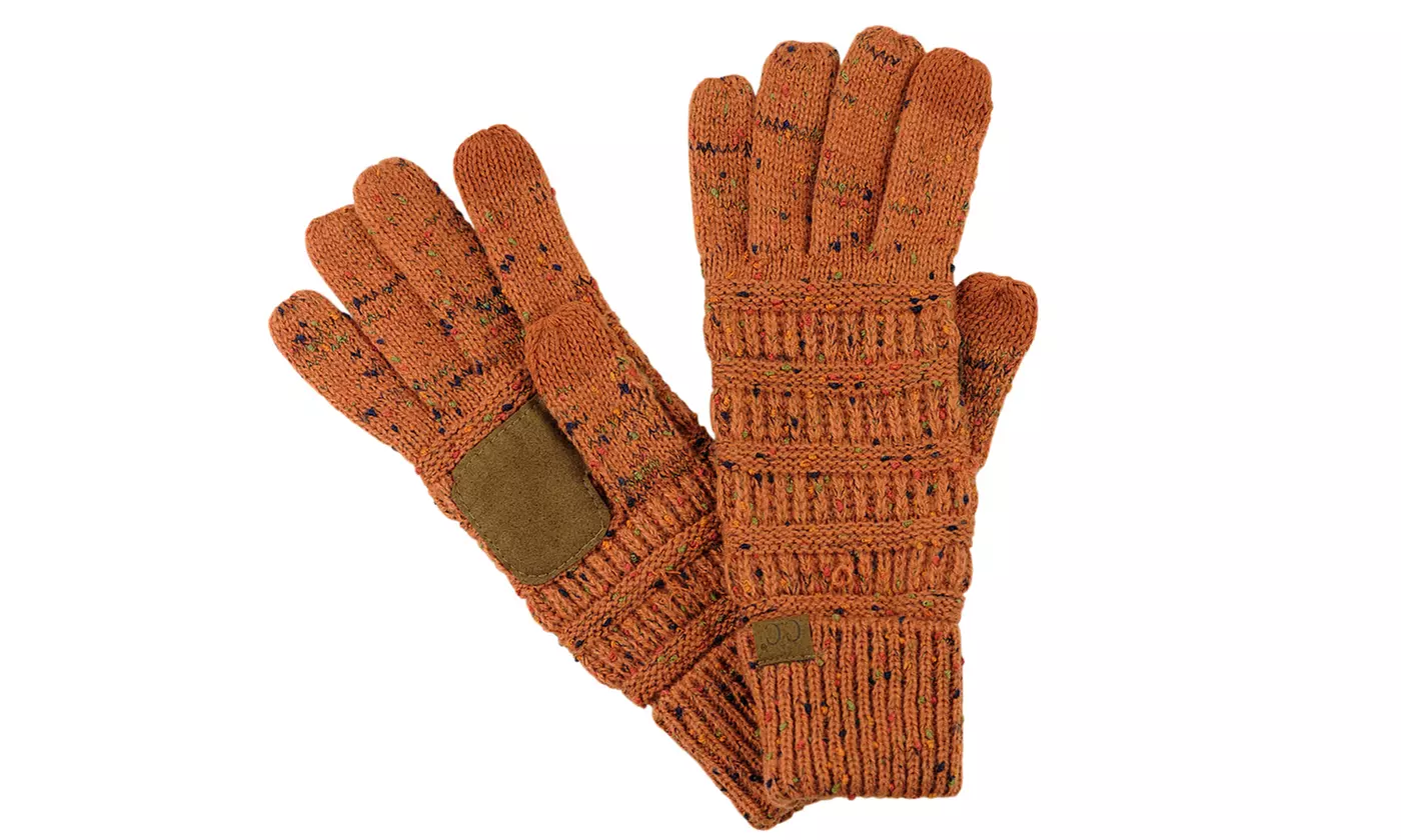 C.C Unisex Cable Knit Winter Warm Anti-Slip Touchscreen Texting Gloves - Second Medium